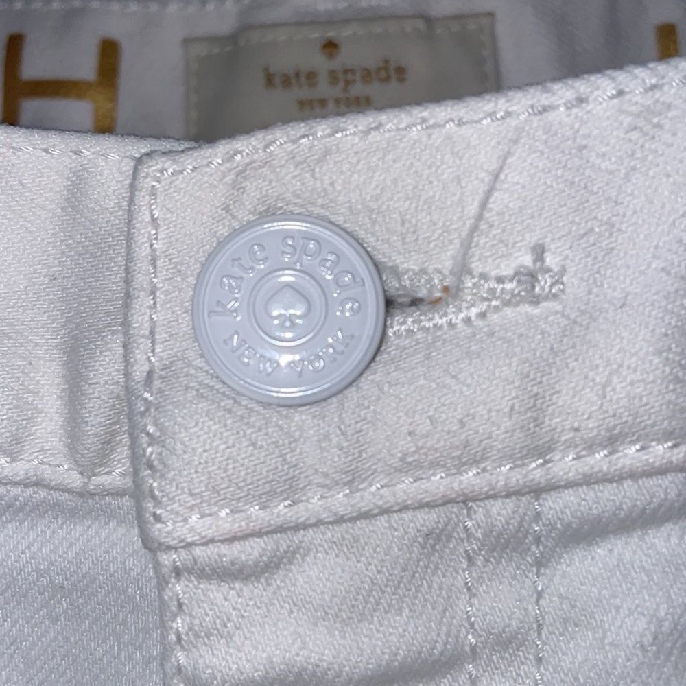 kate spade / cutwork denim white high waist jeans - Picture 6 of 10